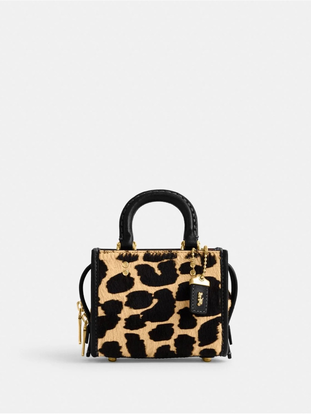 Coach Rogue 12 (mini) Top Handle Leopard Pony Hair W/ Crossbody Strap RARE OM425